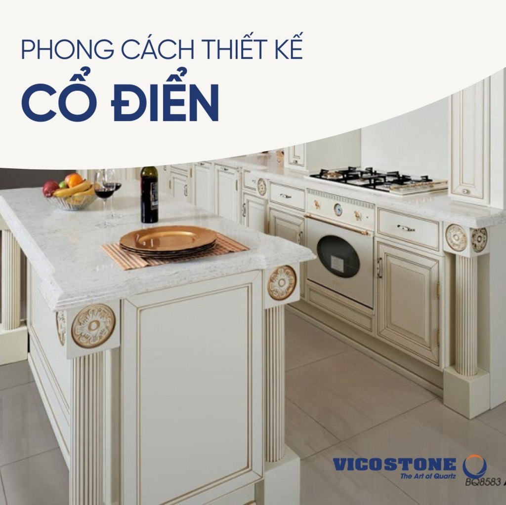 Đá Vicostone Ninh Bình trong thiết kế cổ điển